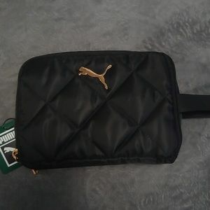 Puma Toiletry Cosmetic Bag Rose Gold Black NWT